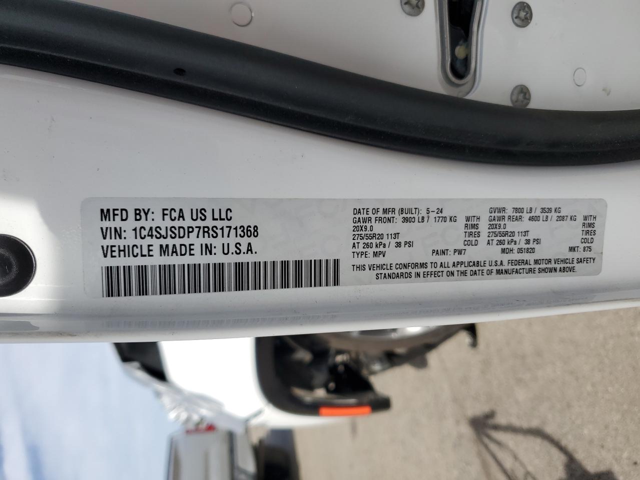 2024 Jeep Wagoneer L Series Iii VIN: 1C4SJSDP7RS171368 Lot: 81623815