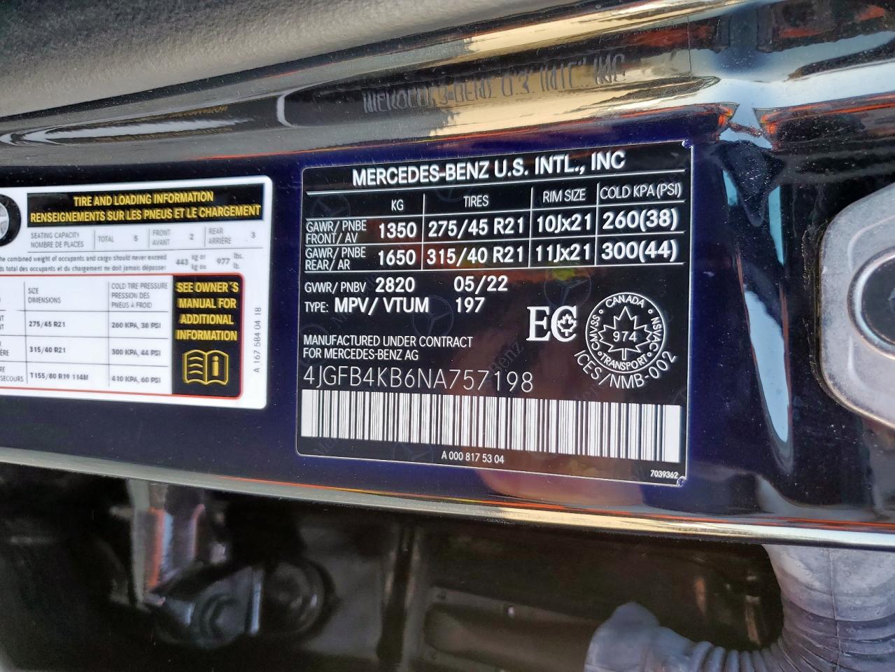 2022 Mercedes-Benz Gle 350 4Matic VIN: 4JGFB4KB6NA757198 Lot: 81277065