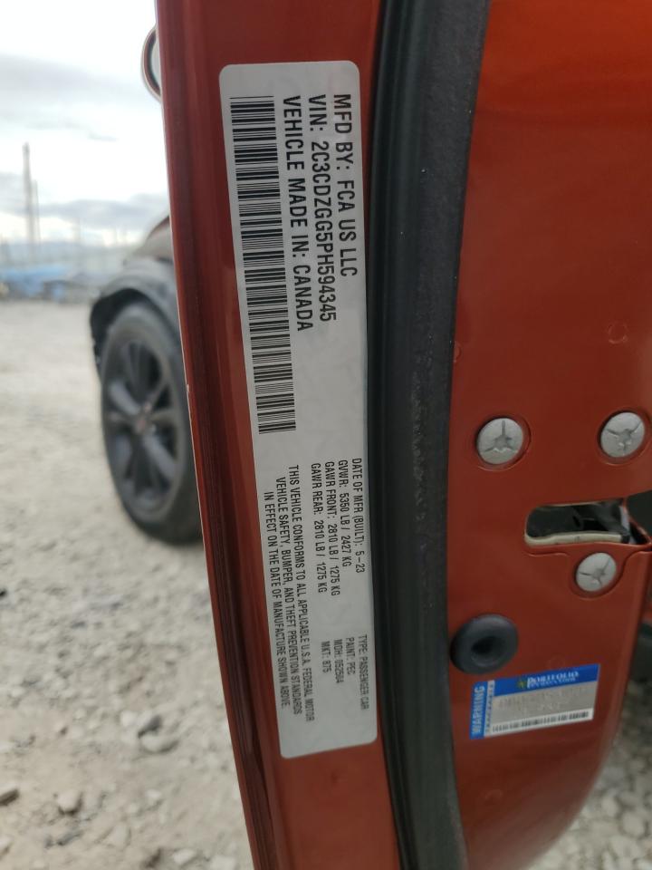 2023 Dodge Challenger Sxt VIN: 2C3CDZGG5PH594345 Lot: 80121285