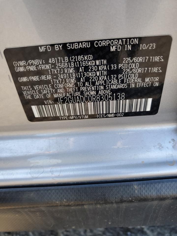 2024 Subaru Crosstrek Premium VIN: JF2GUADC0R8305138 Lot: 81812935