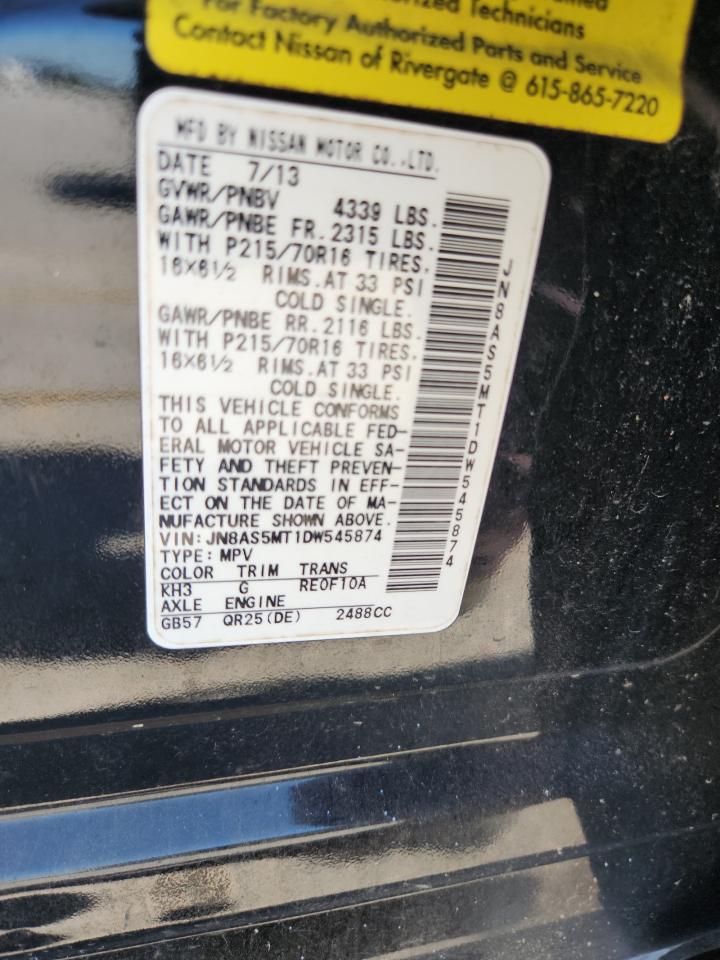 2013 Nissan Rogue S VIN: JN8AS5MT1DW545874 Lot: 84001665