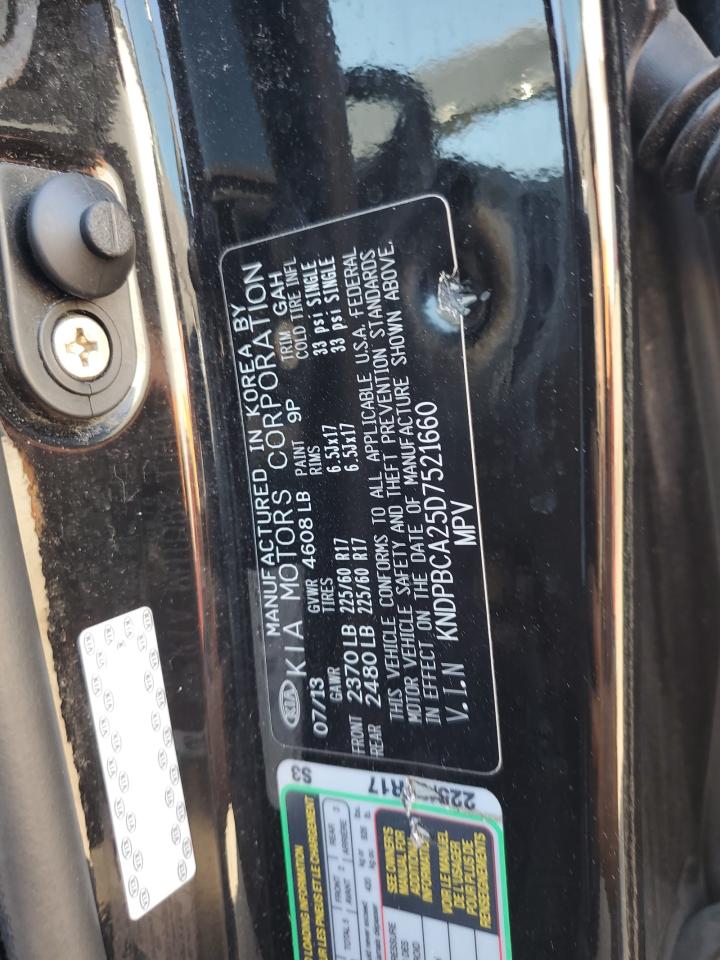 2013 Kia Sportage Lx VIN: KNDPBCA25D7521660 Lot: 81900965