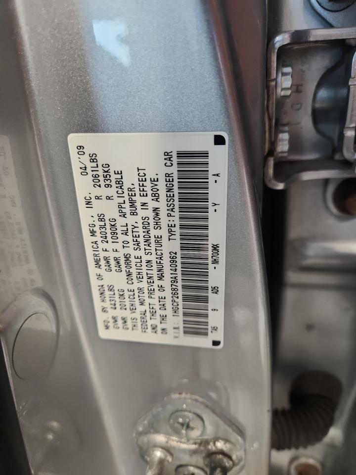 2009 Honda Accord Exl VIN: 1HGCP26879A140962 Lot: 71223085