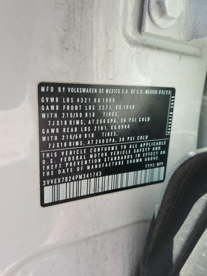 2023 Volkswagen Taos Se VIN: 3VVEX7B24PM341743 Lot: 71237285