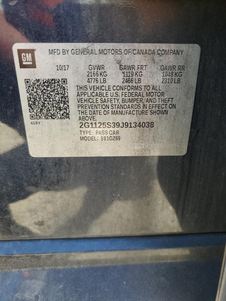 2018 Chevrolet Impala Premier VIN: 2G1125S39J9134038 Lot: 70992545