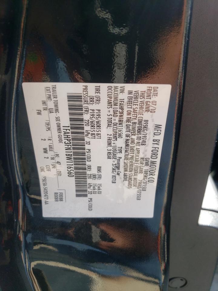 2011 Ford Focus Se VIN: 1FAHP3FN1BW116560 Lot: 81426985