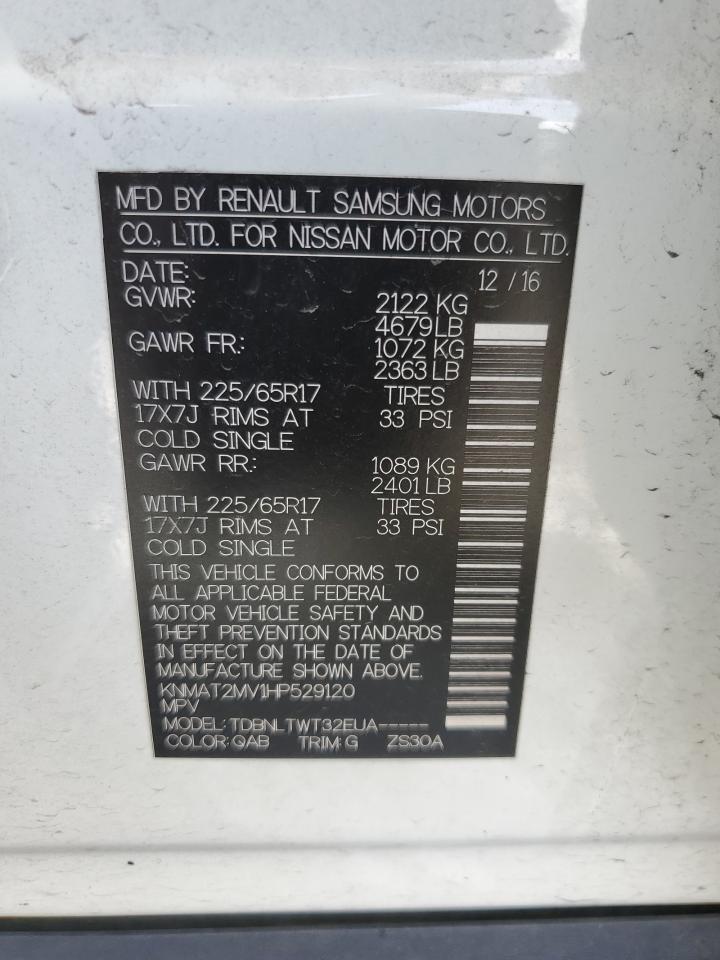 2017 Nissan Rogue S VIN: KNMAT2MV1HP529120 Lot: 81206665