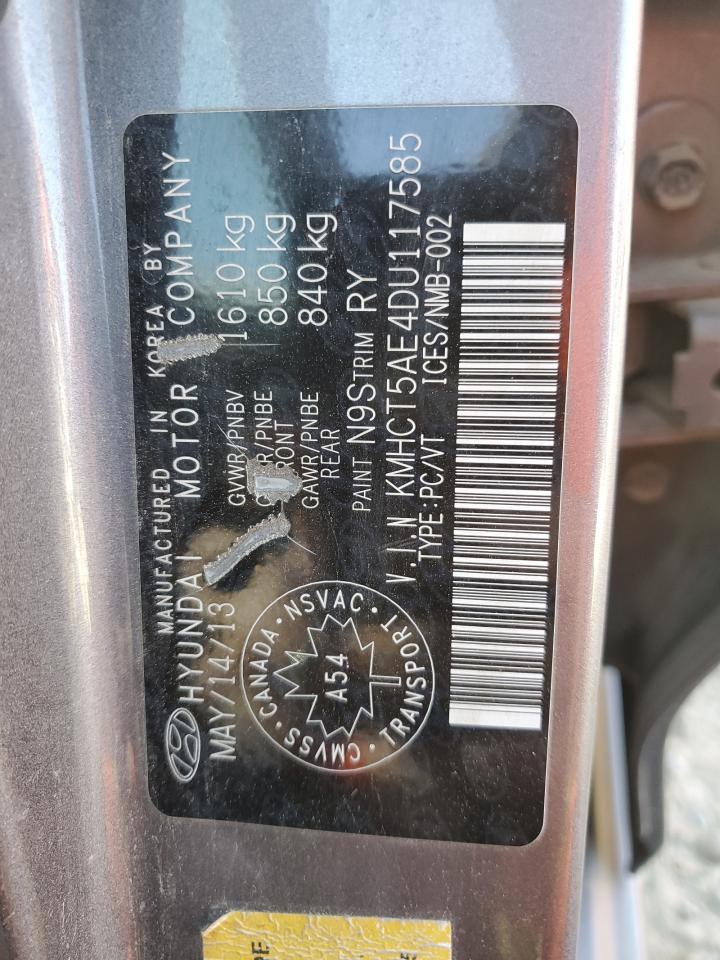 2013 Hyundai Accent Gls VIN: KMHCT5AE4DU117585 Lot: 80891465