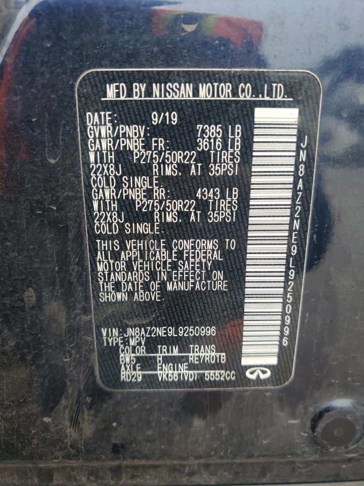 2020 Infiniti Qx80 Luxe VIN: JN8AZ2NE9L9250996 Lot: 71543445