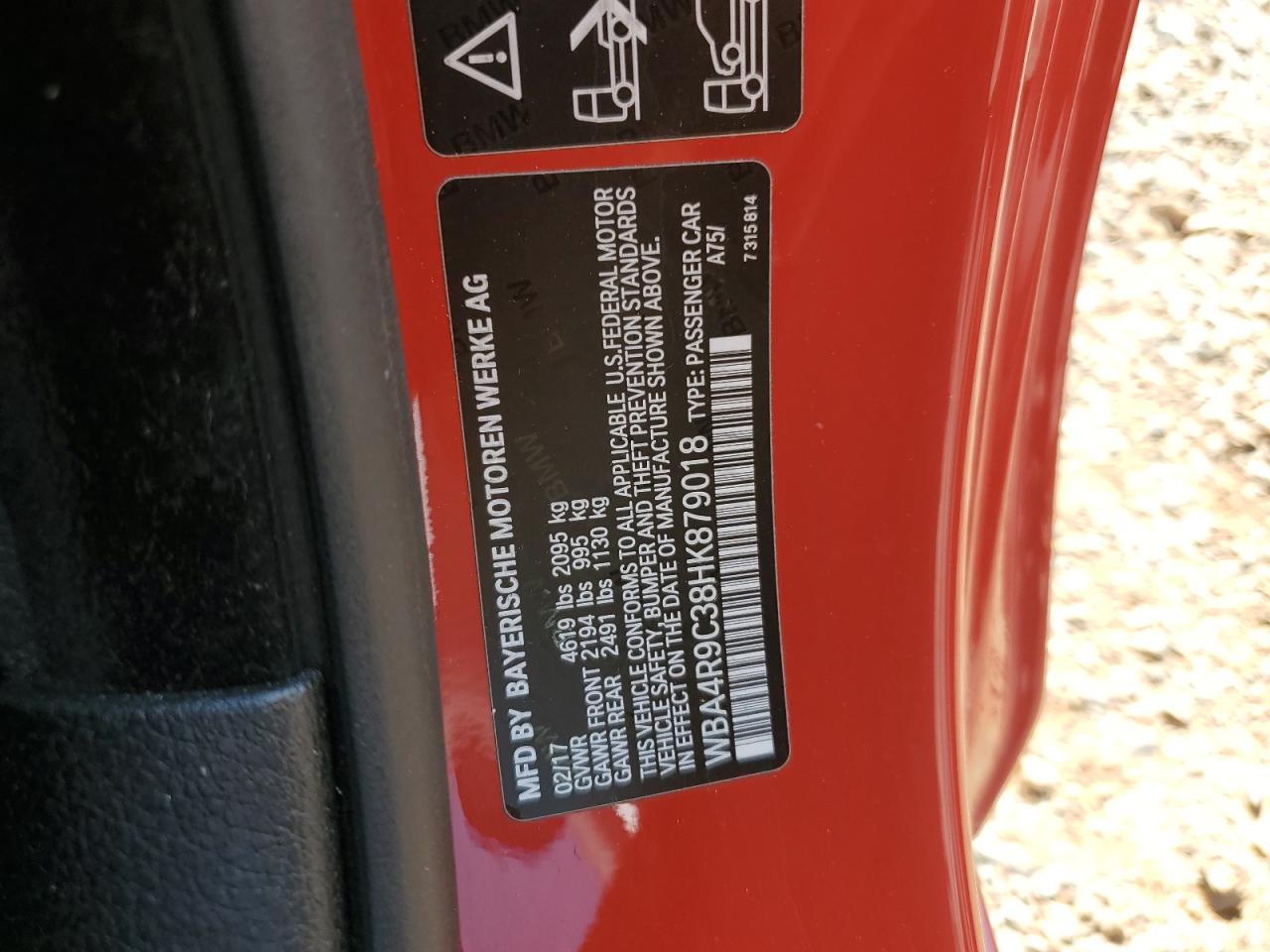 2017 BMW 430Xi VIN: WBA4R9C38HK879018 Lot: 80368905