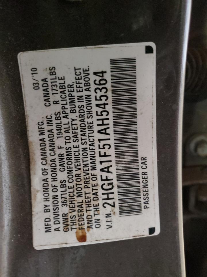 2010 Honda Civic Lx VIN: 2HGFA1F51AH545364 Lot: 84287795