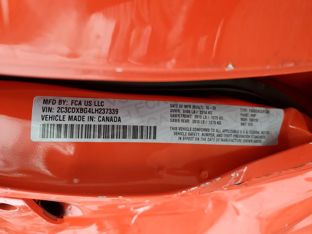 2020 Dodge Charger Sxt VIN: 2C3CDXBG4LH237339 Lot: 71781925