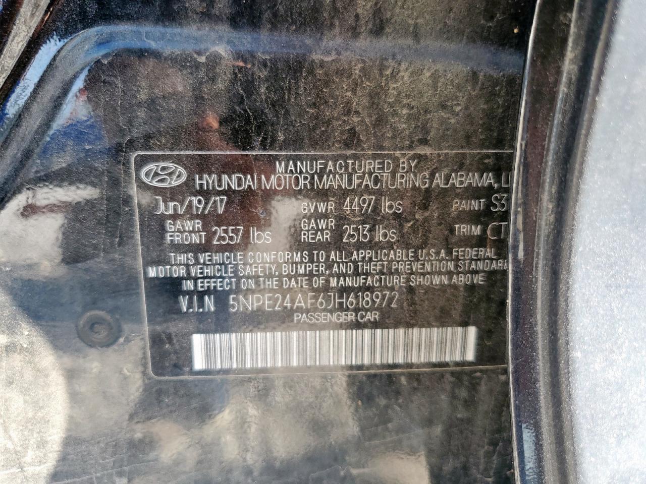 2018 Hyundai Sonata Se VIN: 5NPE24AF6JH618972 Lot: 71130675