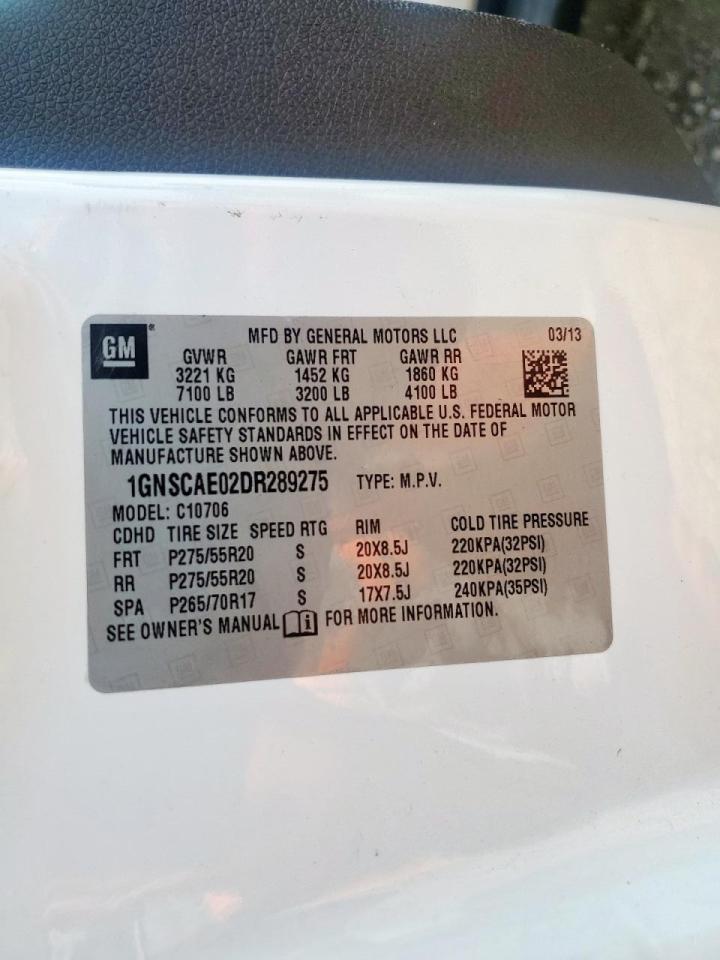 2013 Chevrolet Tahoe C1500 Ls VIN: 1GNSCAE02DR289275 Lot: 80833405