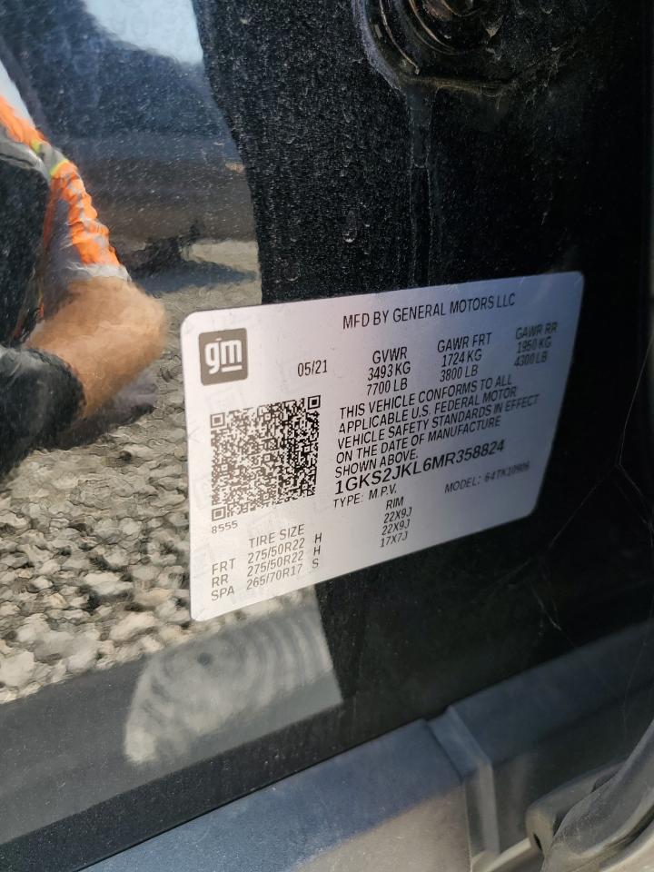 2021 GMC Yukon Xl Denali VIN: 1GKS2JKL6MR358824 Lot: 80072055