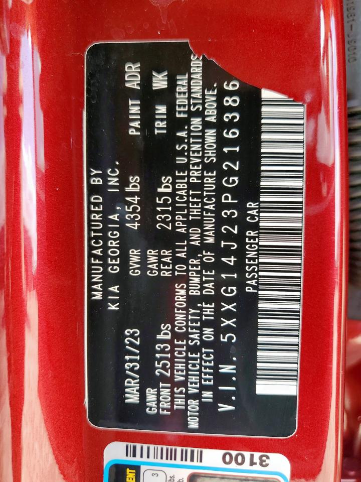 2023 Kia K5 Lxs VIN: 5XXG14J23PG216386 Lot: 84594625