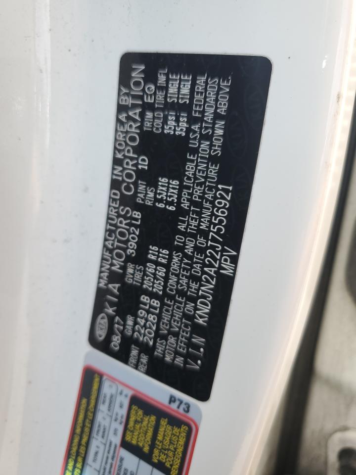 2018 Kia Soul VIN: KNDJN2A22J7556921 Lot: 71076855