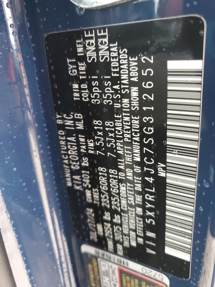 2025 Kia Sorento S VIN: 5XYRL4JC7SG312652 Lot: 80185035