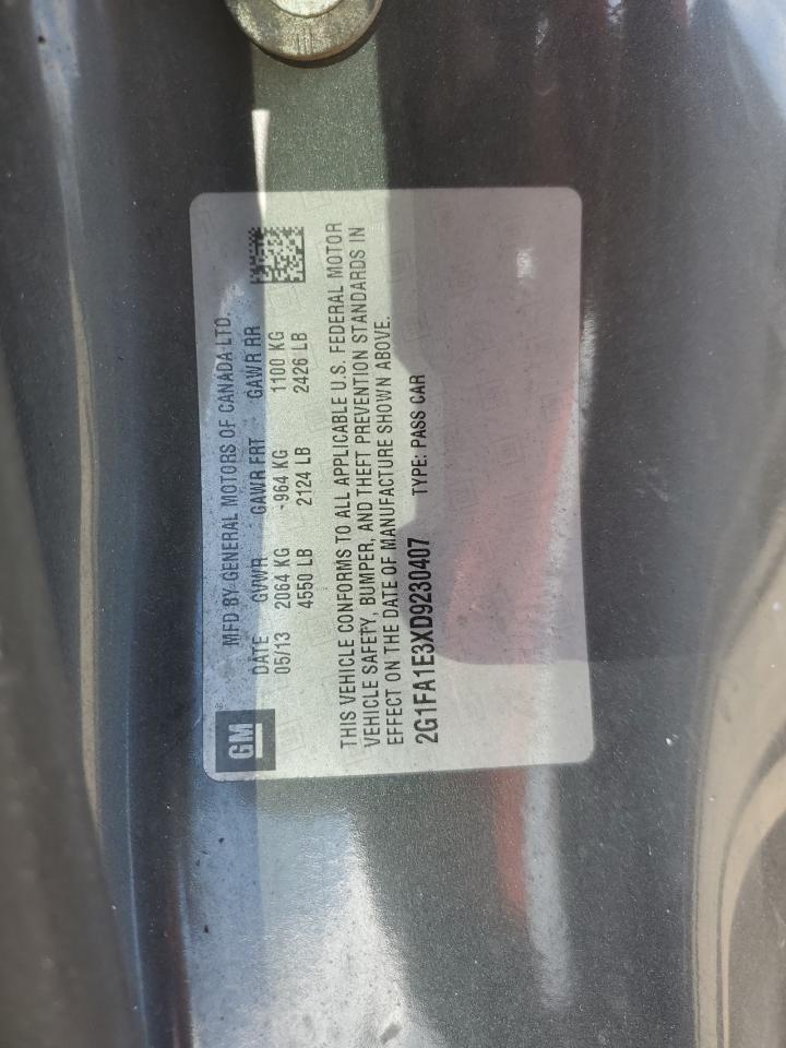 2013 Chevrolet Camaro Ls VIN: 2G1FA1E3XD9230407 Lot: 71192945