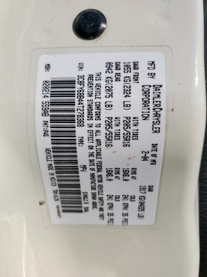 2004 Chrysler Pt Cruiser Limited VIN: 3C8FY68B44T278368 Lot: 71779805