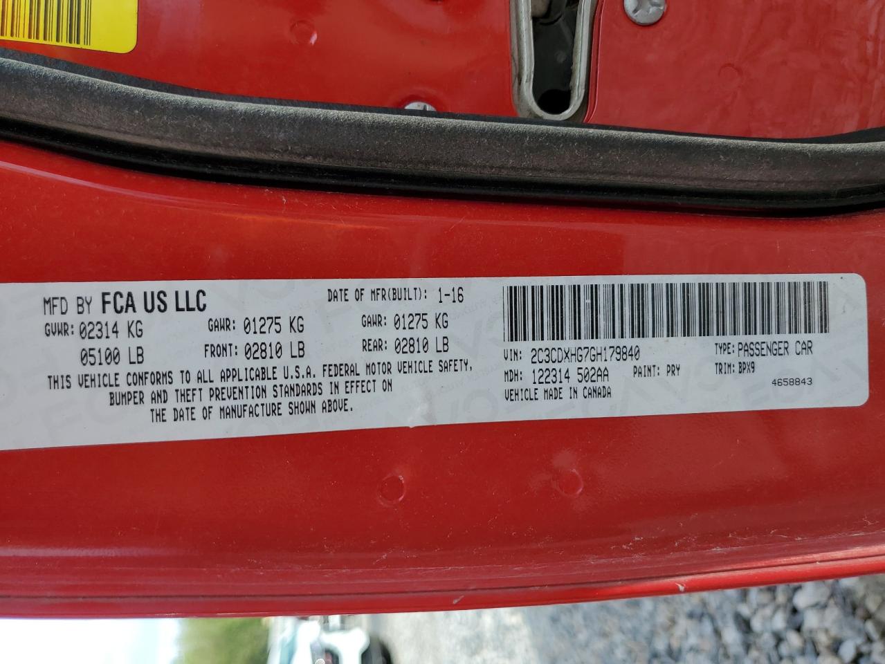 2016 Dodge Charger Sxt VIN: 2C3CDXHG7GH179840 Lot: 83816805