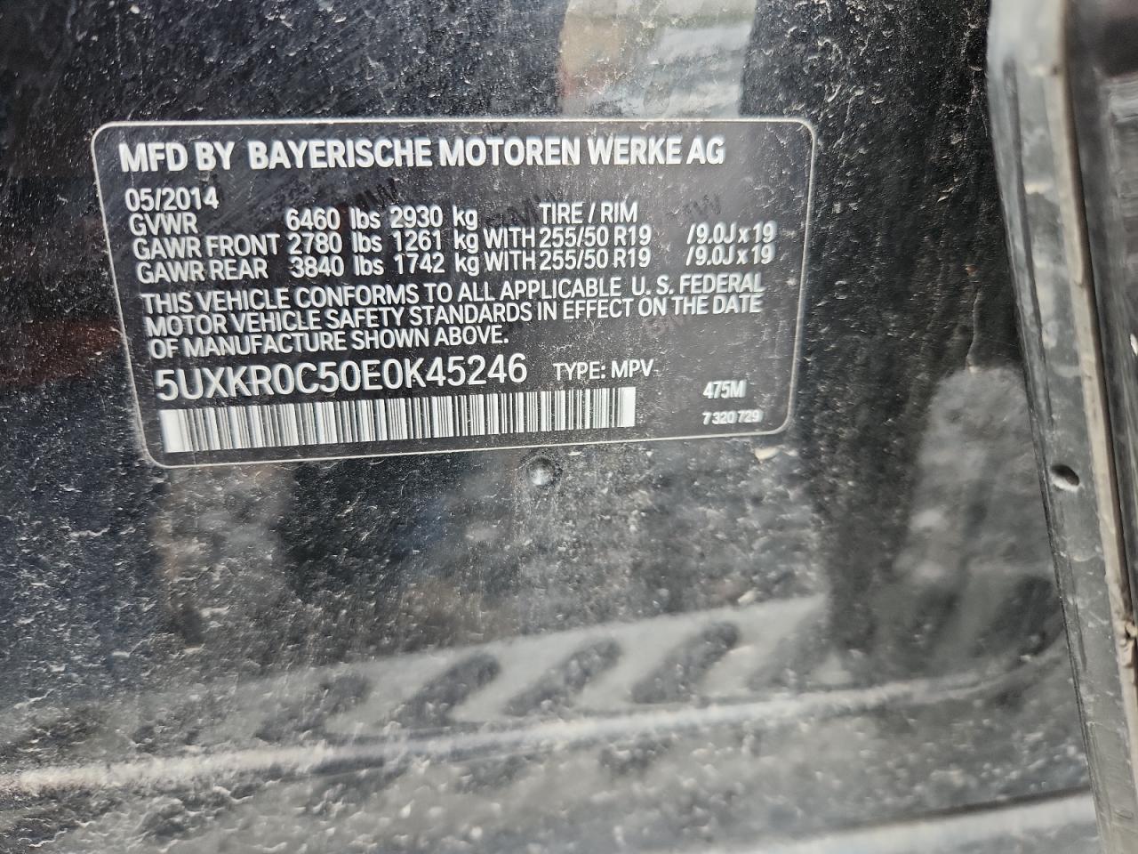 2014 BMW X5 xDrive35I VIN: 5UXKR0C50E0K45246 Lot: 81777515