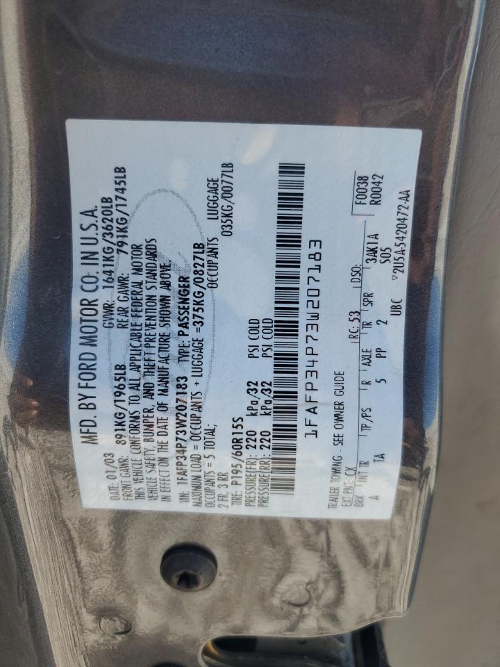 2003 Ford Focus Se VIN: 1FAFP34P73W207183 Lot: 81274135