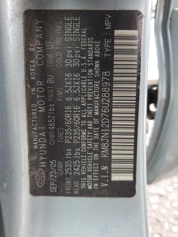 2006 Hyundai Tucson Gls VIN: KM8JN12D76U288978 Lot: 83770465