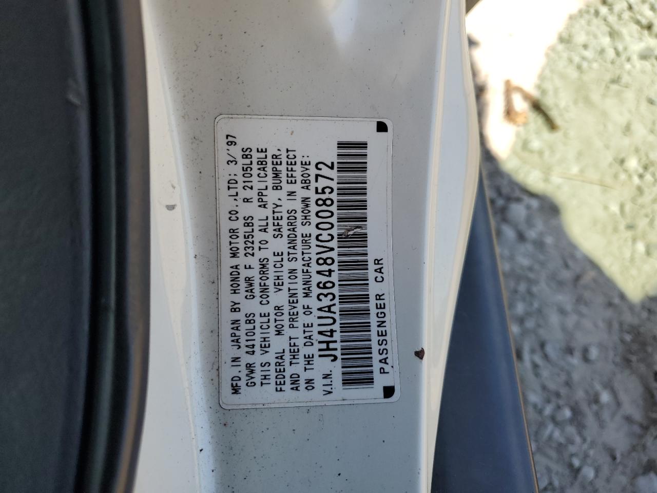 1997 Acura 3.2Tl VIN: JH4UA3648VC008572 Lot: 80526135