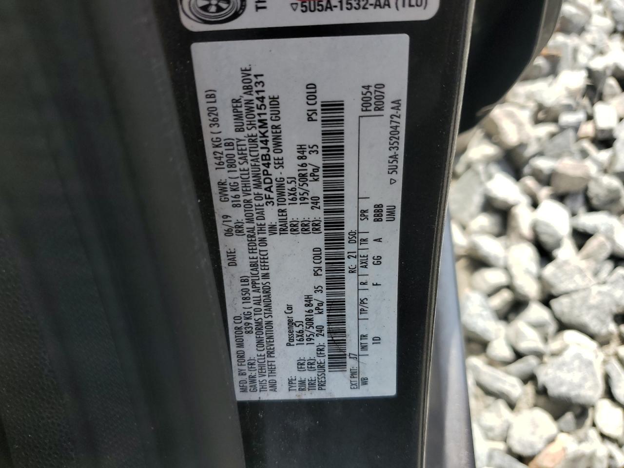 2019 Ford Fiesta Se VIN: 3FADP4BJ4KM154131 Lot: 81348805