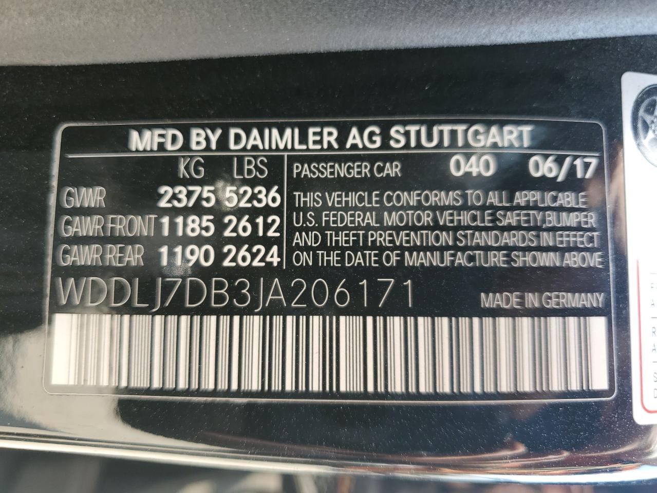 2018 Mercedes-Benz Cls 550 VIN: WDDLJ7DB3JA206171 Lot: 81282995