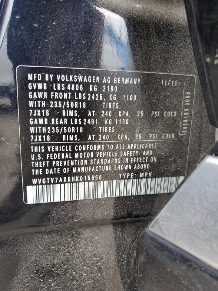 2017 Volkswagen Tiguan Sport VIN: WVGTV7AX5HK015656 Lot: 80440155