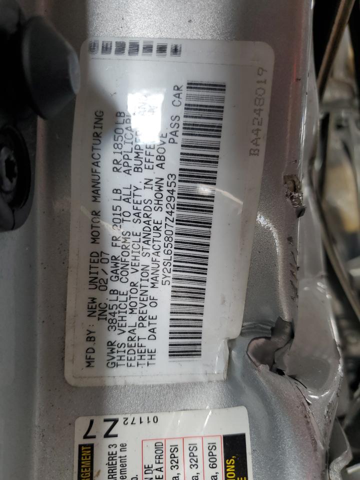 2007 Pontiac Vibe VIN: 5Y2SL65807Z429453 Lot: 71590505