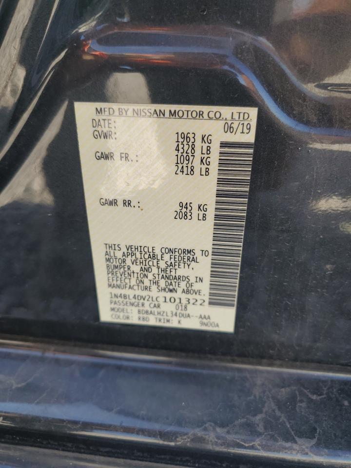 2020 Nissan Altima Sv VIN: 1N4BL4DV2LC101322 Lot: 84371635