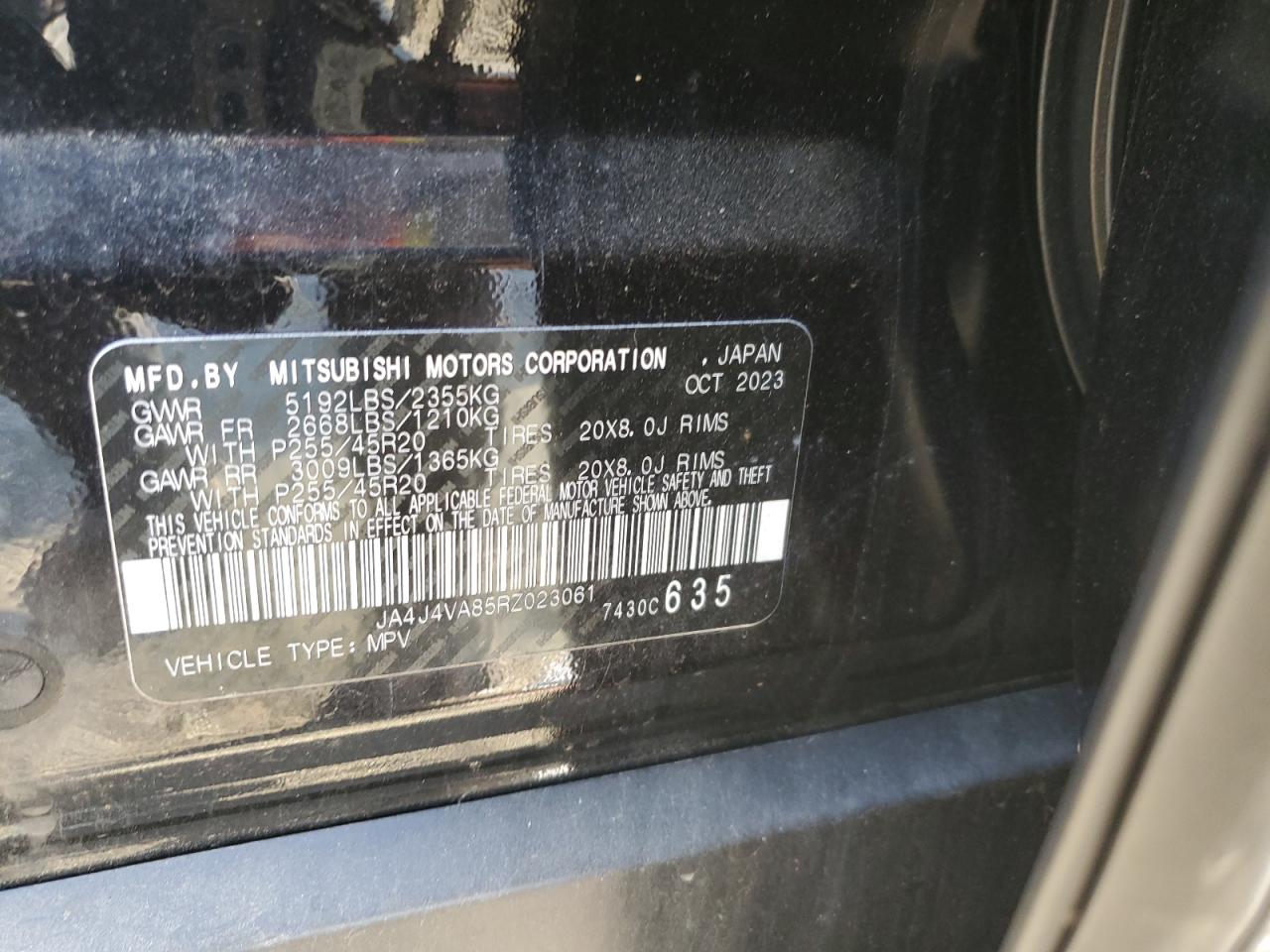 2024 Mitsubishi Outlander Se VIN: JA4J4VA85RZ023061 Lot: 68166245