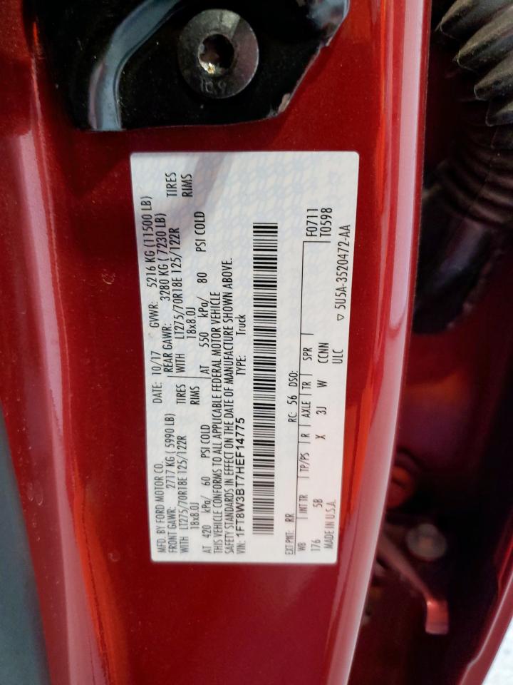 2017 Ford F350 Super Duty VIN: 1FT8W3BT7HEF14775 Lot: 80758205
