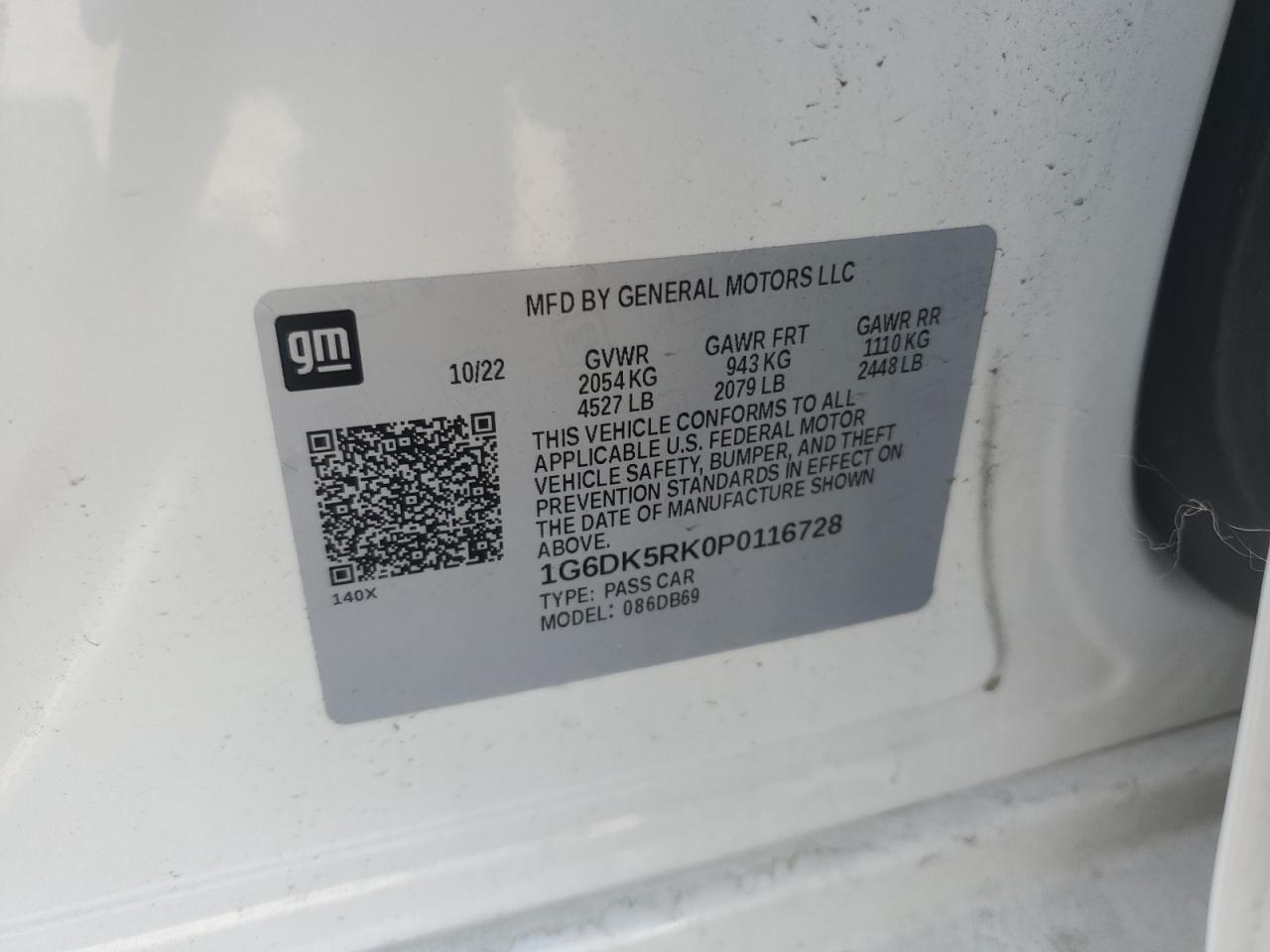 2023 Cadillac Ct4 Luxury VIN: 1G6DK5RK0P0116728 Lot: 81426675