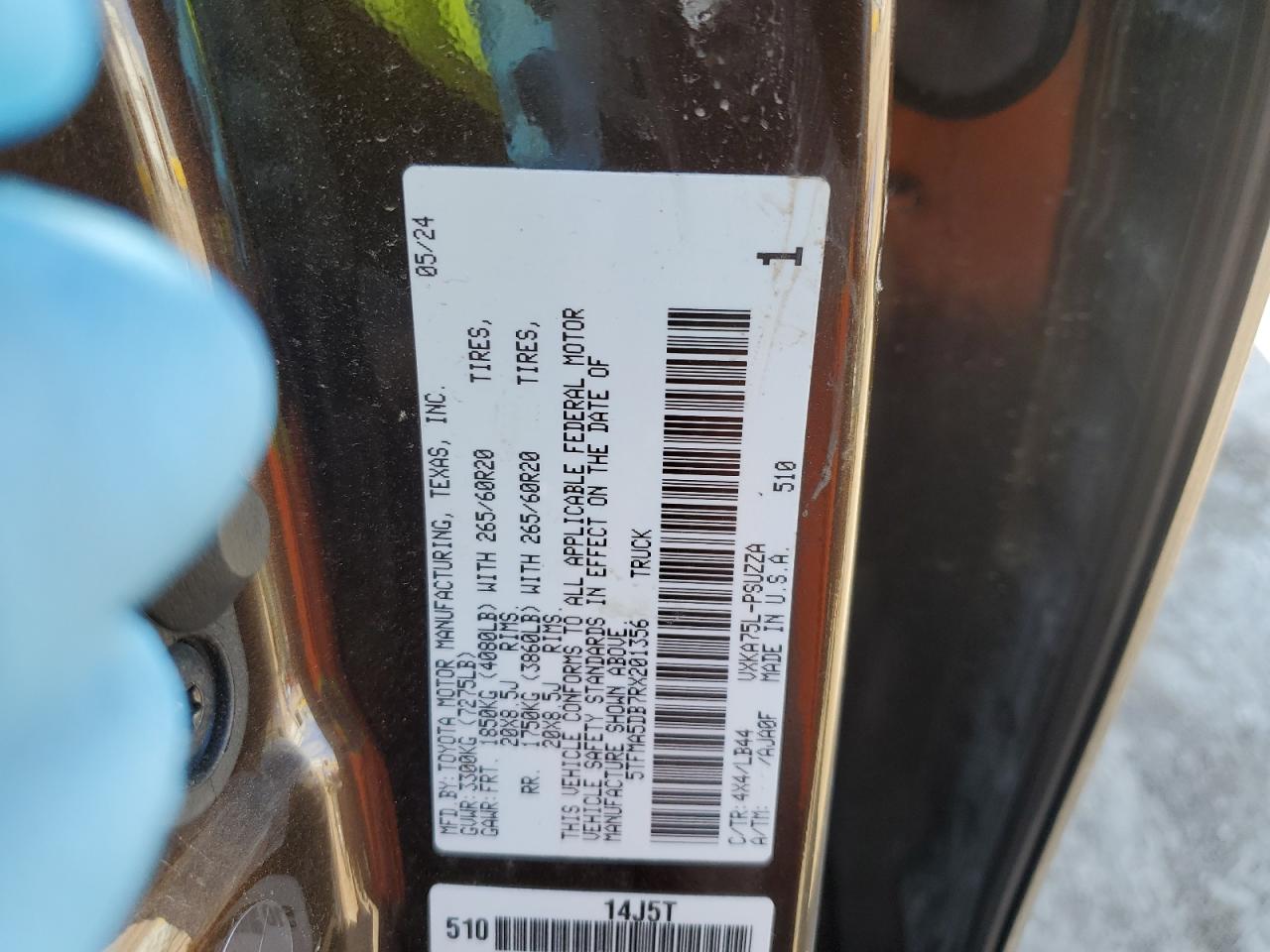 2024 Toyota Tundra Crewmax Platinum VIN: 5TFMA5DB7RX201356 Lot: 81678665