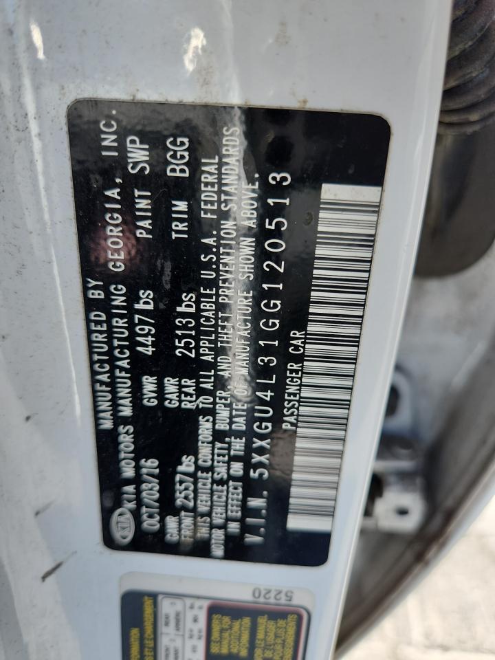 2014 Kia Optima VIN: 5XXGU4L31GG120513 Lot: 71309555