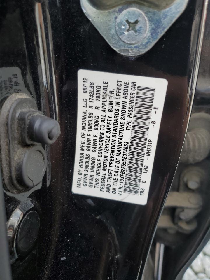 2012 Honda Civic Lx VIN: 19XFB2F55CE374053 Lot: 80090395