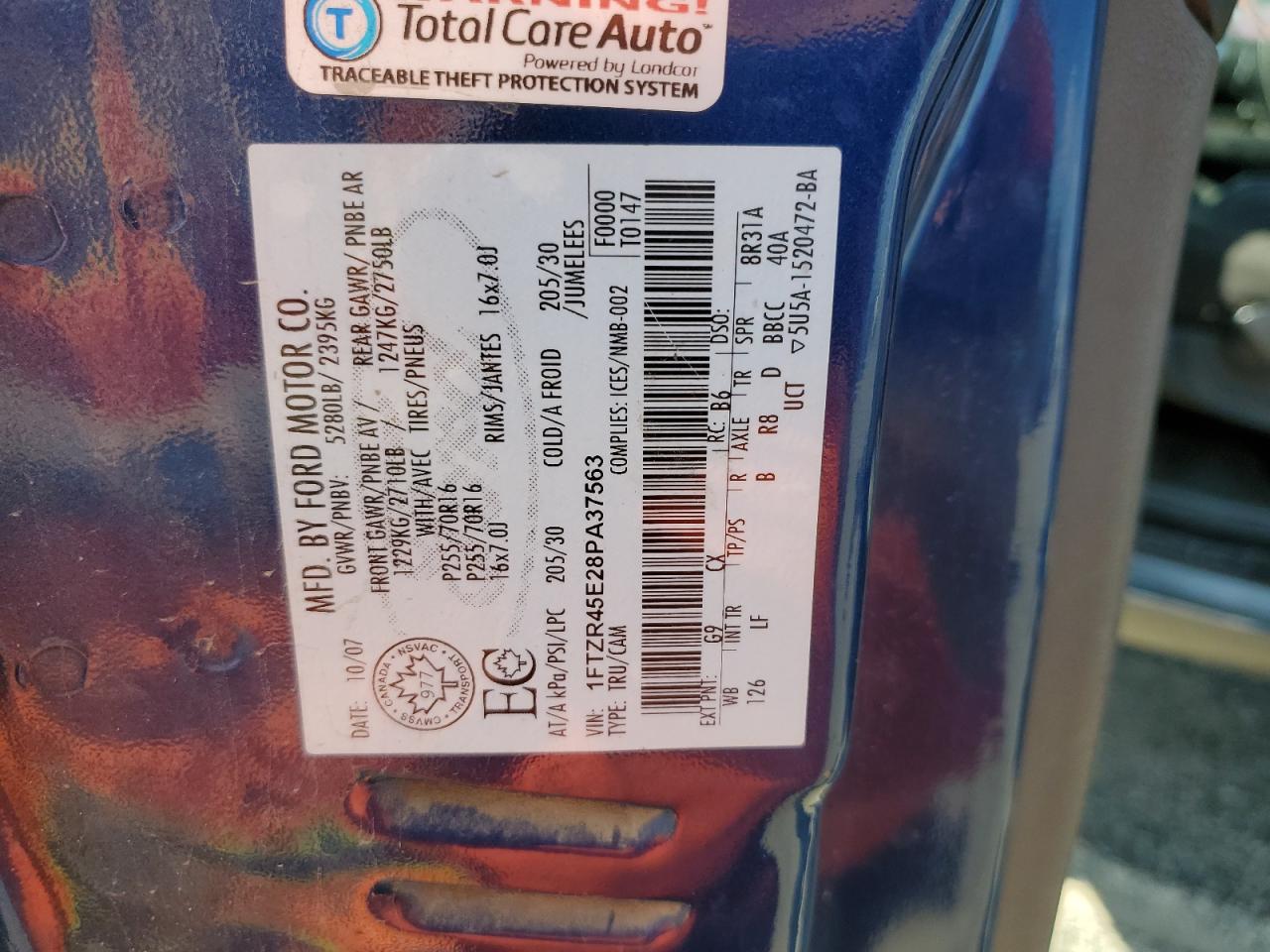 2008 Ford Ranger Super Cab VIN: 1FTZR45E28PA37563 Lot: 71511485