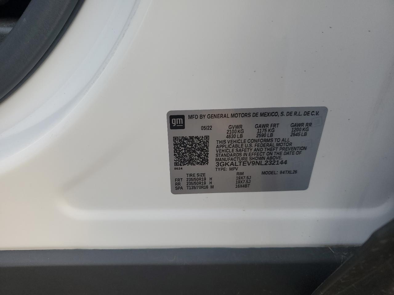 2022 GMC Terrain Sle VIN: 3GKALTEV9NL232144 Lot: 80091415