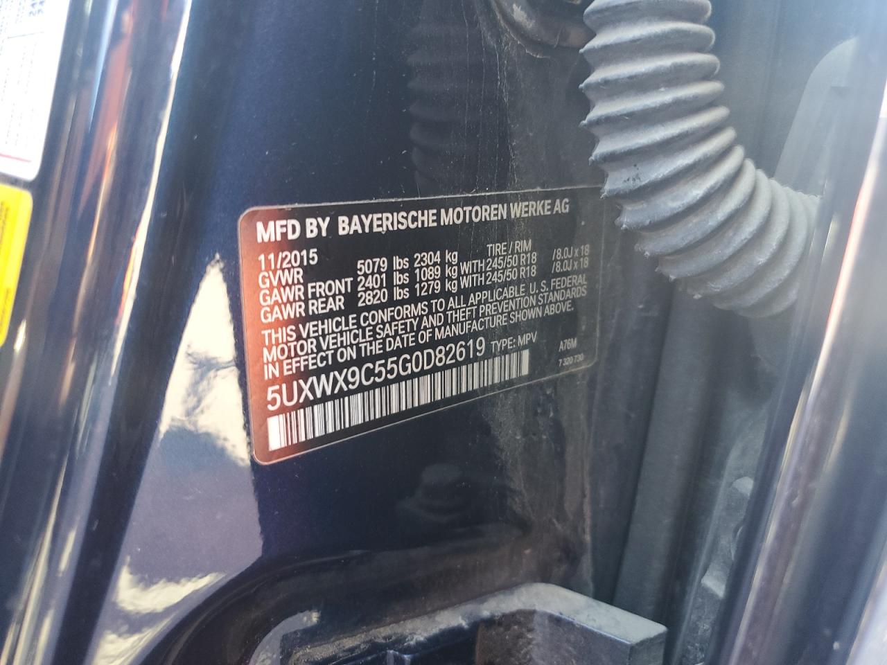 2016 BMW X3 xDrive28I VIN: 5UXWX9C55G0D82619 Lot: 81867155