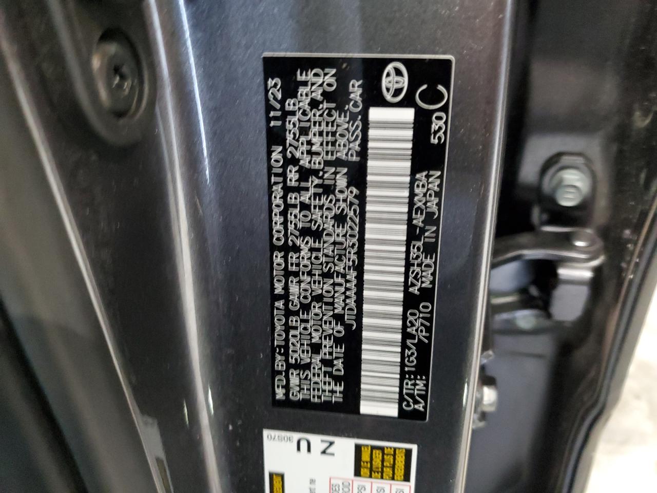 2024 Toyota Crown Xle VIN: JTDAAAAF5R3022579 Lot: 80646865