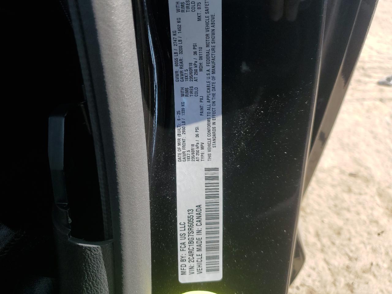 2025 Chrysler Pacifica Select VIN: 2C4RC1BG7SR605513 Lot: 80733125