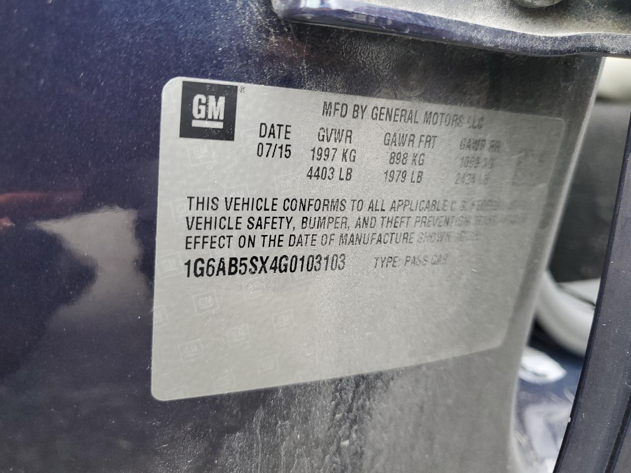 2016 Cadillac Ats VIN: 1G6AB5SX4G0103103 Lot: 71193915