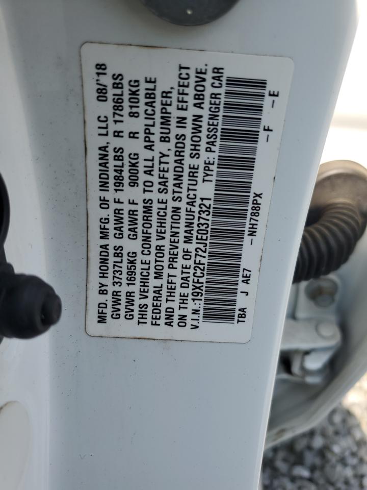 2018 Honda Civic Ex VIN: 19XFC2F72JE037321 Lot: 82146015