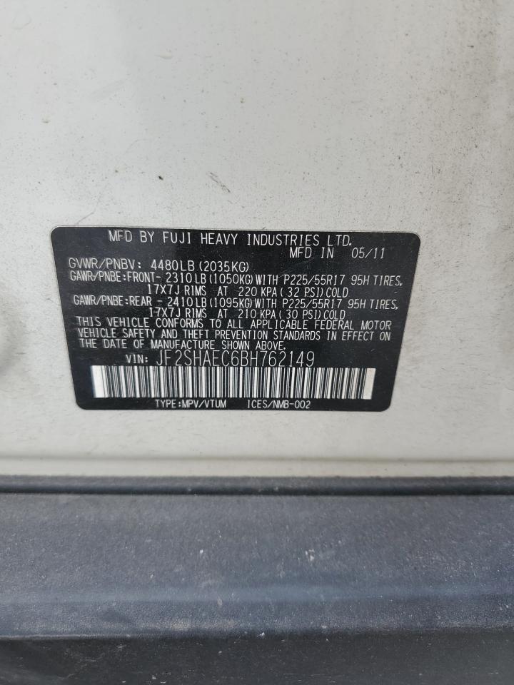 2011 Subaru Forester Limited VIN: JF2SHAEC6BH762149 Lot: 71106415