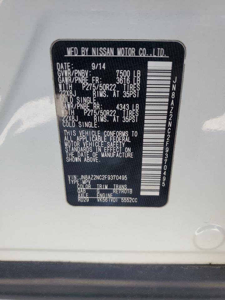 2015 Infiniti Qx80 VIN: JN8AZ2NC2F9370495 Lot: 80079235