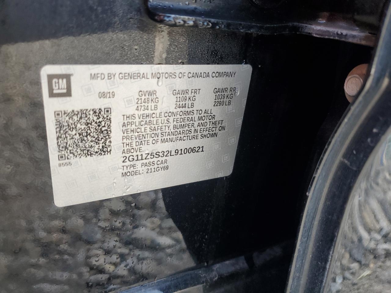 2020 Chevrolet Impala Lt VIN: 2G11Z5S32L9100621 Lot: 83966905